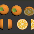 Fresh Ripe Juicy Oranges Whole And Sliced With Green Leaves On Black Surface