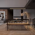 Modern Living Room Interior With Large Gray Brown Sofa Wooden Floor And Area Rug