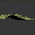 Green Terrain Model Design With Road Water Area And Lush Vegetation
