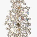 Sparkling Crystal Wall Decor With Round Elements And Hanging Design 3d model