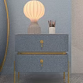 Blue Kids Bed With Gold Accents Modern Children's Bedroom Airplane Neon Light And Star Decorations