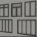 Modern Casement Windows With Various Frame Styles And Glass Panel Designs 3d model