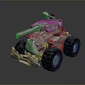 Futuristic Armored Tank With Large Wheels Metallic Cannon And Mechanical Details