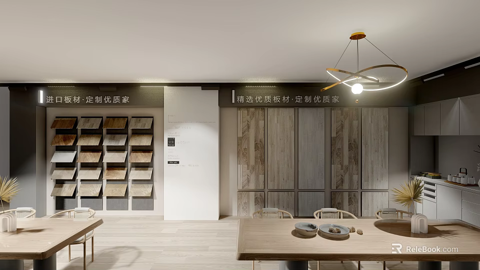 Building Materials Specialty Store with High Quality Panel Samples for Custom Ideal Home 3d model 