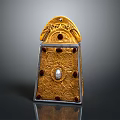 Exquisite Golden Tea Set With Ornate Design Intricate Carvings And Gemstone Accents