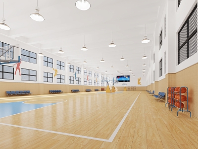 school basketball court basketball room basketball gymnasium football field volleyball room 3d model