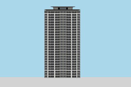 Modern Residential Building High-rise Residential Building 3d model