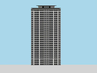 Modern Residential Building High-rise Residential Building 3d model