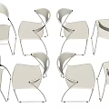 Modern White Single Chair With Metal Frame And Simple Home Design