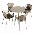 Sleek Modern Outdoor Table Set with Light Gray and Green Metal Frame Chairs