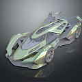 Futuristic Green Sports Car With Sleek Aerodynamic Design And Concept Features