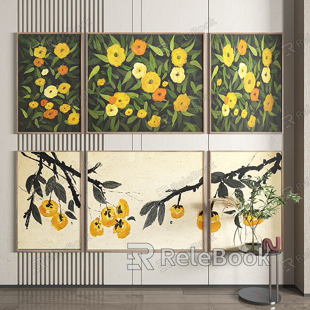 New Chinese Plant Painting Decorative Painting model