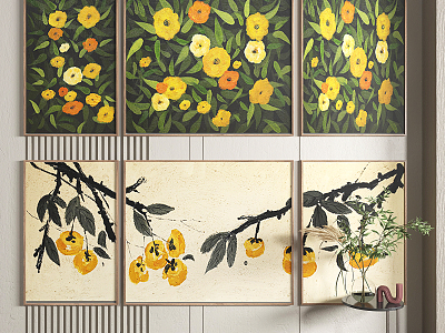 New Chinese Plant Painting Decorative Painting model