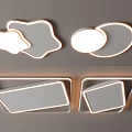 Modern Stylish Ceiling Lights With Cloud Round Square Shapes And Illuminated Design 3d model