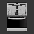 Modern White Dishwasher With Open Door Showing Interior Racks And Control Panel 3d model