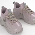 Light Purple Fashion Shoes with Jute Laces Tassels and Speckled Chunky Sole