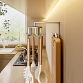 Wall Mounted Metal Hooks Organizing Cooking Utensils In Modern Kitchen Space