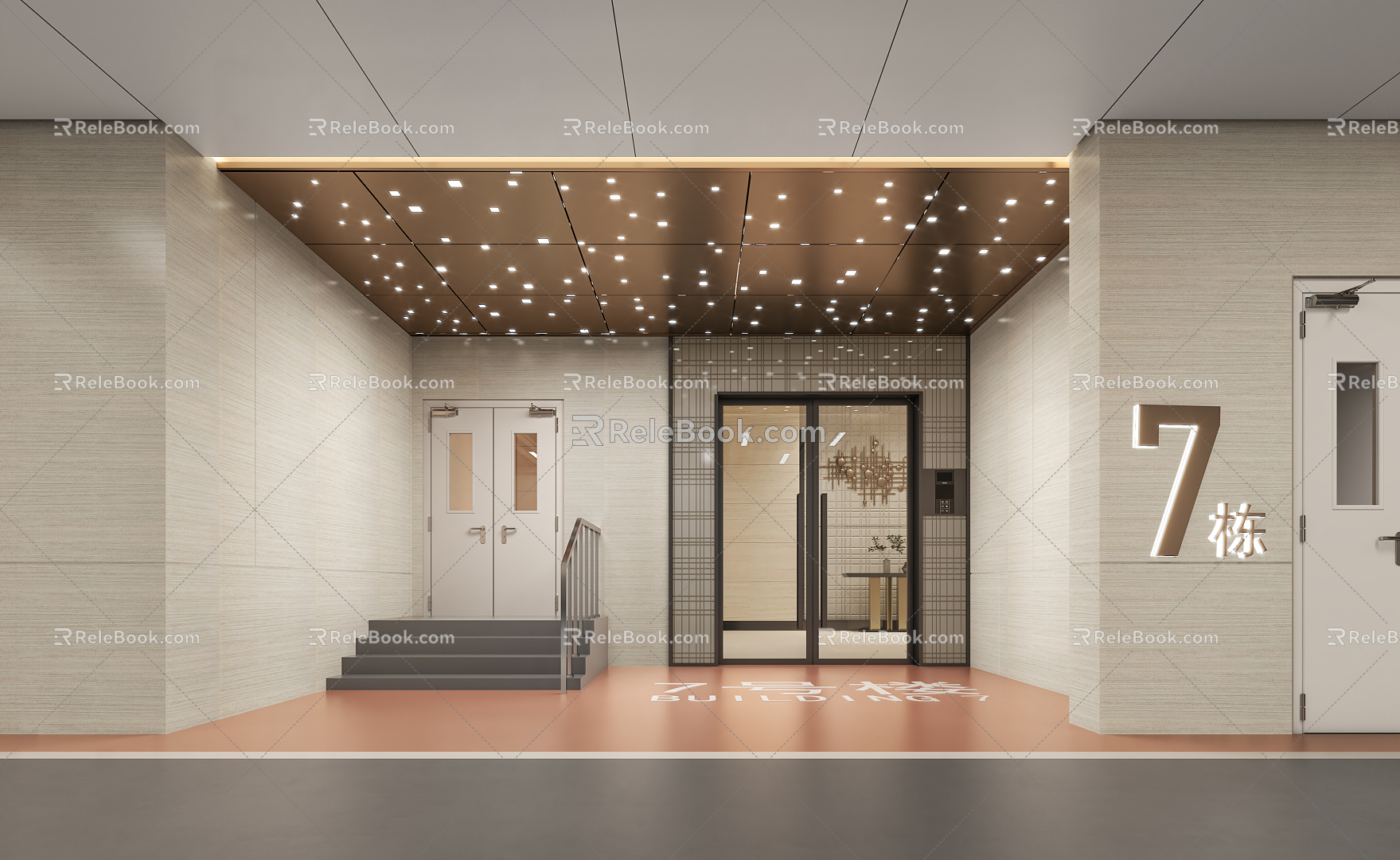 Modern Entrance Parking Entrance 3d model