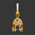 Golden Gemstone Decorated Earrings With Sparkling Diamonds And Exquisite Pendant Design