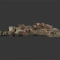 Pile of Construction Debris With Broken Bricks Concrete Blocks and Rubble Pieces