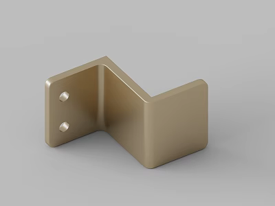 Golden L Shaped Metal Corner Bracket Hardware Tool With Screw Holes For Furniture Fixing 3d model