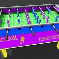 Sizzler Foosball Table With Blue Pink Design Green Tabletop And Yellow Legs