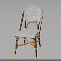 Stylish Wicker Chair With Wooden Frame And Woven Seat Backrest Design