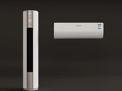 White Floor Standing And Wall Mounted Air Conditioner Units For Home Use 3d model