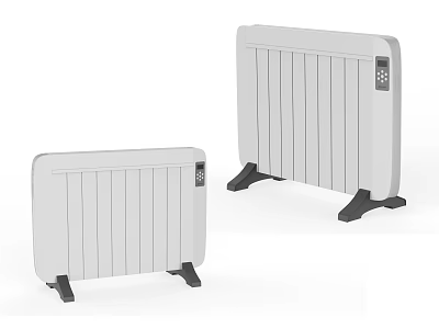 Two Modern Electric Heaters With Control Panels 3d model