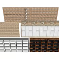 Public Facilities Storage Lockers With Various Designs Materials And Multiple Units Arrangement 3d model
