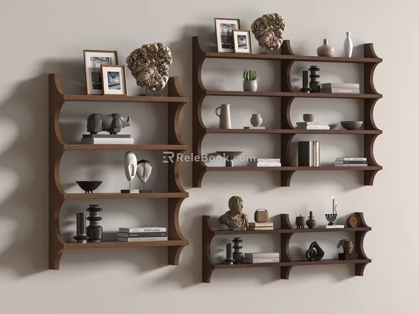 Middle Ancient Storage Rack Decorative Rack Storage Rack Wall Cabinet 3d model