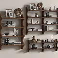 Middle Ancient Storage Rack Decorative Rack Storage Rack Wall Cabinet 3d model