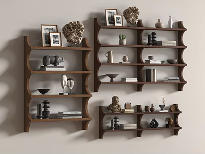 Middle Ancient Storage Rack Decorative Rack Storage Rack Wall Cabinet 3d model