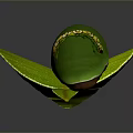 Vibrant Green Caterpillar Crawling On Fresh Green Leaf With Yellow Spots