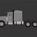 Silver Heavy Duty Truck With Chrome Grille Tall Cab Exhaust Pipes And Reflective Surface