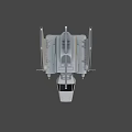 Sci Fi Spaceship With Triangular Wings And Futuristic Gray Body Design