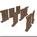 Red Brick Building Structures With Different Shapes And Architectural Elements