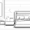 Light Luxury Background Double Bedding Combination 3d model