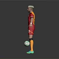 Man in Red and Yellow Kappa Jersey with Number 55 Standing on Football