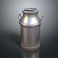 Sturdy Metal Household Milk Can With Two Side Handles And Wooden Base