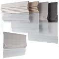 Collection of Curtains in Various Neutral Colors and Different Fabric Textures Stacked
