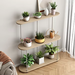 Modern Flower Rack Green Plant Storage Rack 3d model