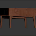 Wooden Coffee Table With Two Drawers And Slim Legs Minimalist Design