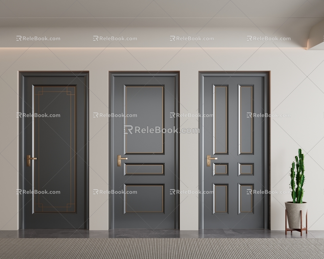 Home door single door 3d model