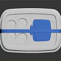 Blue And White Portable Cooler Box With Handle And Insulated Design