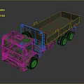 Military Camouflage Dump Truck With Open Cargo Bed And Six Wheel Design