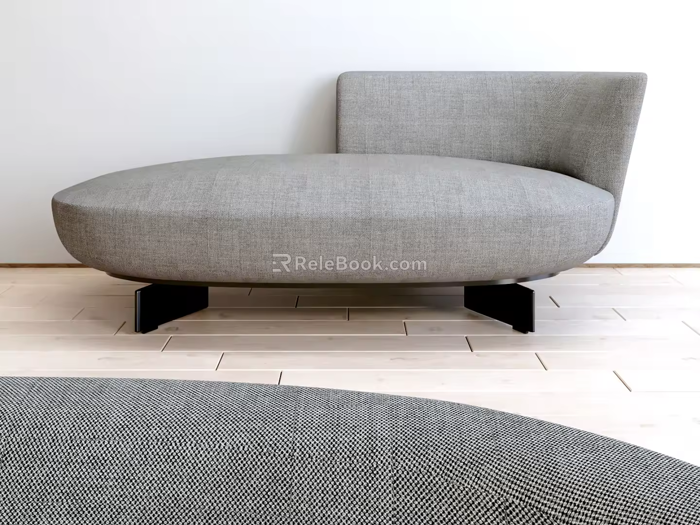 Modern chaise longue fabric shaped sofa 3d model