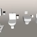 Bathroom combination squatting pan urinal 3d model