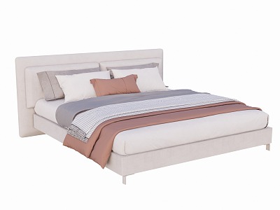 Simple Double Bed 3d model