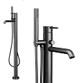 Modern Black Shower Head Set With Handheld Sprayer And Rain Shower Components 3d model